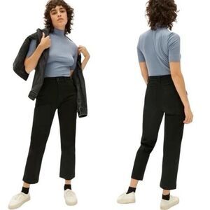 Everlane Cropped Straight Regular Black Denim Jeans size 00